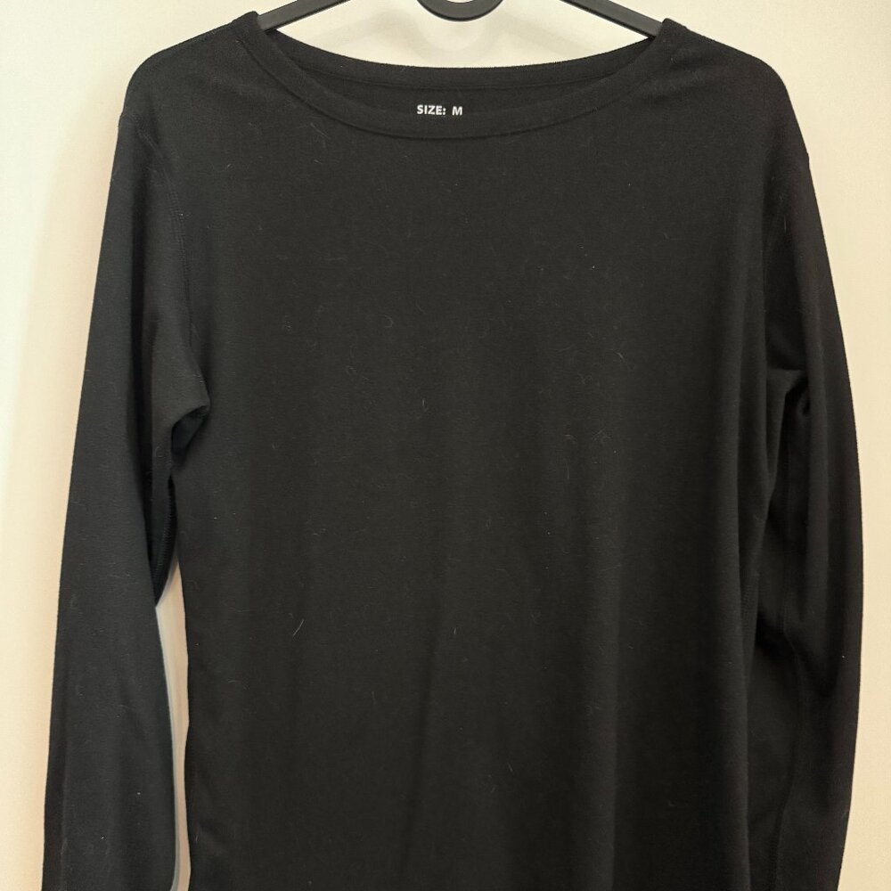Black Long Sleeve Stretch Top Women
